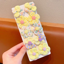 Load image into Gallery viewer, 10pcs Fabirc Flower Hair Tie Girls Ponytail Elastic Hair Bands Kids Hair Accessories Children Hair Ties Baby Headwear
