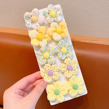 Load image into Gallery viewer, 10pcs Fabirc Flower Hair Tie Girls Ponytail Elastic Hair Bands Kids Hair Accessories Children Hair Ties Baby Headwear
