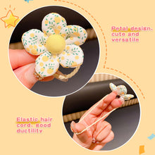 Load image into Gallery viewer, 10pcs Fabirc Flower Hair Tie Girls Ponytail Elastic Hair Bands Kids Hair Accessories Children Hair Ties Baby Headwear
