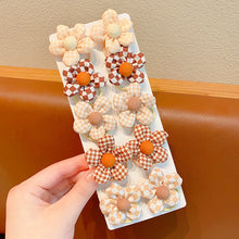 Load image into Gallery viewer, 10pcs Fabirc Flower Hair Tie Girls Ponytail Elastic Hair Bands Kids Hair Accessories Children Hair Ties Baby Headwear
