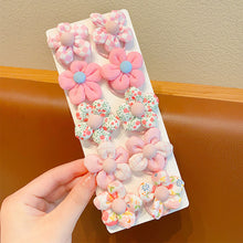 Load image into Gallery viewer, 10pcs Fabirc Flower Hair Tie Girls Ponytail Elastic Hair Bands Kids Hair Accessories Children Hair Ties Baby Headwear
