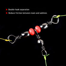 Load image into Gallery viewer, 20Pcs Fishing Buckle 360 Degree Beaded Mini Carbon Steel Rotating Ring Red Fish Hook Bait Line Connector Fishing Accessories
