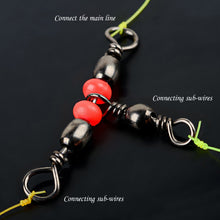 Load image into Gallery viewer, 20Pcs Fishing Buckle 360 Degree Beaded Mini Carbon Steel Rotating Ring Red Fish Hook Bait Line Connector Fishing Accessories
