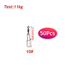 Load image into Gallery viewer, 50Pcs Multifunction Stainless Steel Fishing Connector Snap Bearing Rolling Fishing Hooks Sea Fishing Lure Pin Jig Tackle Accessories
