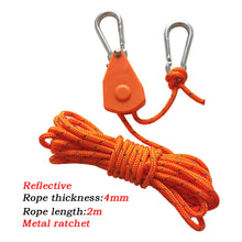 Load image into Gallery viewer, Camping Tent Lanyard Tie Down Rope Tightener Fastening Pulley Ratchet Hangers Awning Rope Hook Canopy Buckle Rope Tightening Straps Tool

