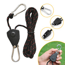 Load image into Gallery viewer, Camping Tent Lanyard Tie Down Rope Tightener Fastening Pulley Ratchet Hangers Awning Rope Hook Canopy Buckle Rope Tightening Straps Tool
