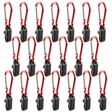 Load image into Gallery viewer, 1/20pcs Portable Outdoor Camping Tent Awning Fixing Clamp Grip with Carabiner Hook Windproof Tarpaulin Plastic Wind Rope
