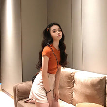Load image into Gallery viewer, Korean Style Women Slimming Fit T-shirt Summer O-neck Short Sleeve Shirts All-match Basic Tops Casual Simplicity Shirt
