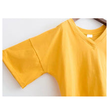 Load image into Gallery viewer, Korean Style Women Casual T-shirt Summer V-neck Short Sleeve Shirts Back Tie Basic Tops Solid White Black Shirts
