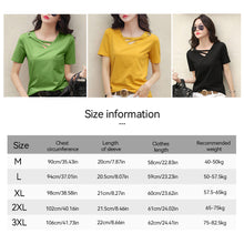 Load image into Gallery viewer, Korean Style Women Casual T-shirt Summer V-neck Short Sleeve Shirts All-mactch Basic Tops Solid White Black Shirts

