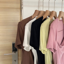 Load image into Gallery viewer, 2024 Summer Korean style Square neck short sleeve Women's Slimming T-shirt sexy Top Stylish Versatile Inner Wear
