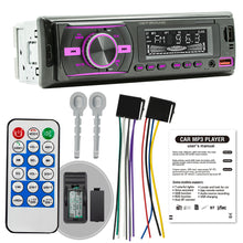 Load image into Gallery viewer, 1 Din Car Radio Bluetooth Handsfree Stereo Receiver USB TF Aux Audio MP3 Player Power ISO Head Unit with 7 Colors Lighting
