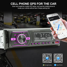 Load image into Gallery viewer, 1 Din Car Radio Bluetooth Handsfree Stereo Receiver USB TF Aux Audio MP3 Player Power ISO Head Unit with 7 Colors Lighting
