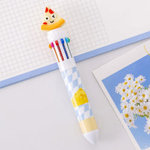 Load image into Gallery viewer, 10 Color Ballpoint Pen Graffiti Notebook Students' Christmas Gift Pen Multicolor Pen School Office Supplies Stationery Hamburger Pen
