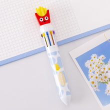 Load image into Gallery viewer, 10 Color Ballpoint Pen Graffiti Notebook Students' Christmas Gift Pen Multicolor Pen School Office Supplies Stationery Hamburger Pen

