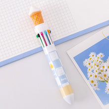 Load image into Gallery viewer, 10 Color Ballpoint Pen Graffiti Notebook Students' Christmas Gift Pen Multicolor Pen School Office Supplies Stationery Hamburger Pen
