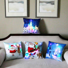 Load image into Gallery viewer, Christmas Glowing Pillowcase with LED Light Home Sofa Cusion Cover Holiday Decoration Merry Christmas Colorful Light Pillow Case Gifts
