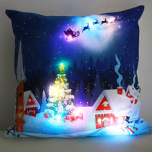 Load image into Gallery viewer, Christmas Glowing Pillowcase with LED Light Home Sofa Cusion Cover Holiday Decoration Merry Christmas Colorful Light Pillow Case Gifts
