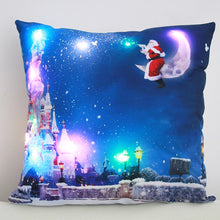 Load image into Gallery viewer, Christmas Glowing Pillowcase with LED Light Home Sofa Cusion Cover Holiday Decoration Merry Christmas Colorful Light Pillow Case Gifts
