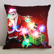 Load image into Gallery viewer, Christmas Glowing Pillowcase with LED Light Home Sofa Cusion Cover Holiday Decoration Merry Christmas Colorful Light Pillow Case Gifts
