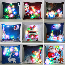 Load image into Gallery viewer, Christmas Glowing Pillowcase with LED Light Home Sofa Cusion Cover Holiday Decoration Merry Christmas Colorful Light Pillow Case Gifts
