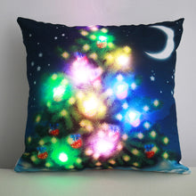 Load image into Gallery viewer, Christmas Glowing Pillowcase with LED Light Home Sofa Cusion Cover Holiday Decoration Merry Christmas Colorful Light Pillow Case Gifts
