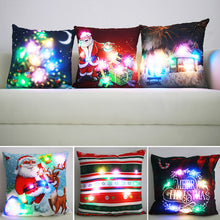 Load image into Gallery viewer, Christmas Glowing Pillowcase with LED Light Home Sofa Cusion Cover Holiday Decoration Merry Christmas Colorful Light Pillow Case Gifts
