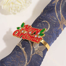 Load image into Gallery viewer, Christmas Napkin Ring Xmas Elk Wreath Bell Napkin Buckle Merry Christmas Napink Holder Party Dinner Table Decoration

