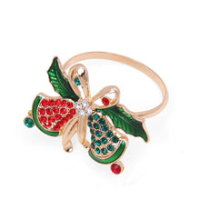 Load image into Gallery viewer, Christmas Napkin Ring Xmas Elk Wreath Bell Napkin Buckle Merry Christmas Napink Holder Party Dinner Table Decoration
