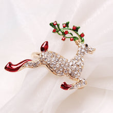 Load image into Gallery viewer, Christmas Napkin Ring Xmas Elk Wreath Bell Napkin Buckle Merry Christmas Napink Holder Party Dinner Table Decoration
