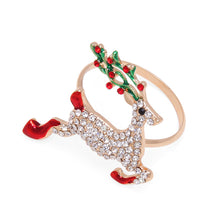 Load image into Gallery viewer, Christmas Napkin Ring Xmas Elk Wreath Bell Napkin Buckle Merry Christmas Napink Holder Party Dinner Table Decoration
