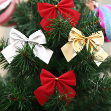 Load image into Gallery viewer, 12pcs Christmas Decortaion Bows Xmas Tree Hanging Gold Silver Red Bowknots Pendants Tree Ornaments
