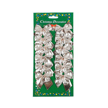 Load image into Gallery viewer, 12pcs Christmas Decortaion Bows Xmas Tree Hanging Gold Silver Red Bowknots Pendants Tree Ornaments
