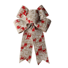 Load image into Gallery viewer, 32cm Large Christmas Decorative Bow Christmas Tree Decoration Mesh Bow Knot Ribbon Bow Knot Xmas Glittering Bows Home Decor
