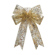 Load image into Gallery viewer, 32cm Large Christmas Decorative Bow Christmas Tree Decoration Mesh Bow Knot Ribbon Bow Knot Xmas Glittering Bows Home Decor
