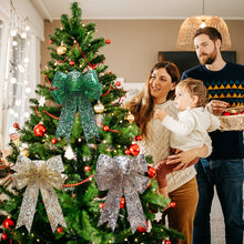 Load image into Gallery viewer, 32cm Large Christmas Decorative Bow Christmas Tree Decoration Mesh Bow Knot Ribbon Bow Knot Xmas Glittering Bows Home Decor
