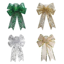 Load image into Gallery viewer, 32cm Large Christmas Decorative Bow Christmas Tree Decoration Mesh Bow Knot Ribbon Bow Knot Xmas Glittering Bows Home Decor
