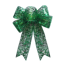 Load image into Gallery viewer, 32cm Large Christmas Decorative Bow Christmas Tree Decoration Mesh Bow Knot Ribbon Bow Knot Xmas Glittering Bows Home Decor
