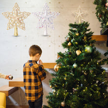 Load image into Gallery viewer, Christmas Tree Topper Glittering Snowflake Star Treetop Topper Xmas Tree Decor Ornament Christmas Decorations for Tree
