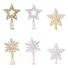 Load image into Gallery viewer, Christmas Tree Topper Glittering Snowflake Star Treetop Topper Xmas Tree Decor Ornament Christmas Decorations for Tree
