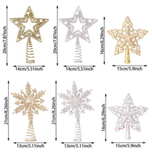 Load image into Gallery viewer, Christmas Tree Topper Glittering Snowflake Star Treetop Topper Xmas Tree Decor Ornament Christmas Decorations for Tree
