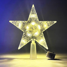 Load image into Gallery viewer, Glowing Christmas Tree Topper Xmas Tree Transparent Star with LED Light Tree Decorations for Home Xmas Ornaments Navidad Props
