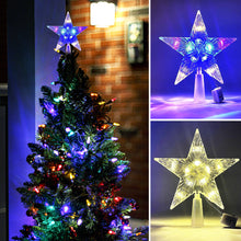 Load image into Gallery viewer, Glowing Christmas Tree Topper Xmas Tree Transparent Star with LED Light Tree Decorations for Home Xmas Ornaments Navidad Props
