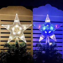 Load image into Gallery viewer, Glowing Christmas Tree Topper Xmas Tree Transparent Star with LED Light Tree Decorations for Home Xmas Ornaments Navidad Props
