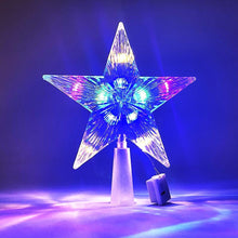 Load image into Gallery viewer, Glowing Christmas Tree Topper Xmas Tree Transparent Star with LED Light Tree Decorations for Home Xmas Ornaments Navidad Props
