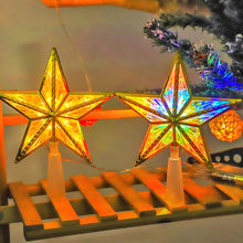 Load image into Gallery viewer, 20cm Glowing Christmas Tree Topper Xmas Tree Star Lamp with Light Tree Decorations for Home Xmas Ornaments Navidad Props
