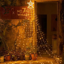 Load image into Gallery viewer, 350LED EU/US Plug LED Light String Christmas Tree Lights Outdoor Star Waterfall Fairy Garland Lights Garden Xmas Strip Light Home Decoration Outdoor Light

