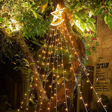 Load image into Gallery viewer, 350LED EU/US Plug LED Light String Christmas Tree Lights Outdoor Star Waterfall Fairy Garland Lights Garden Xmas Strip Light Home Decoration Outdoor Light
