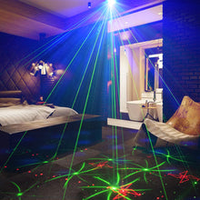Load image into Gallery viewer, USB Rechargeable Stage Party Laser Projector Lamp Disco Voice Controlled Red Green DJ Strobe Lights Club Family Holiday Christmas Lights Projector
