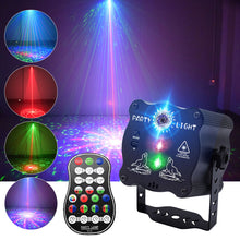 Load image into Gallery viewer, USB Rechargeable Stage Party Laser Projector Lamp Disco Voice Controlled Red Green DJ Strobe Lights Club Family Holiday Christmas Lights Projector
